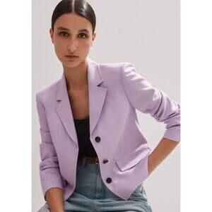 Me + Em Textured Short Fitted Contour Jacket Dusted Lilac size 12